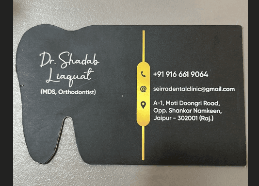 Dr. Shadab Liaquat visiting card